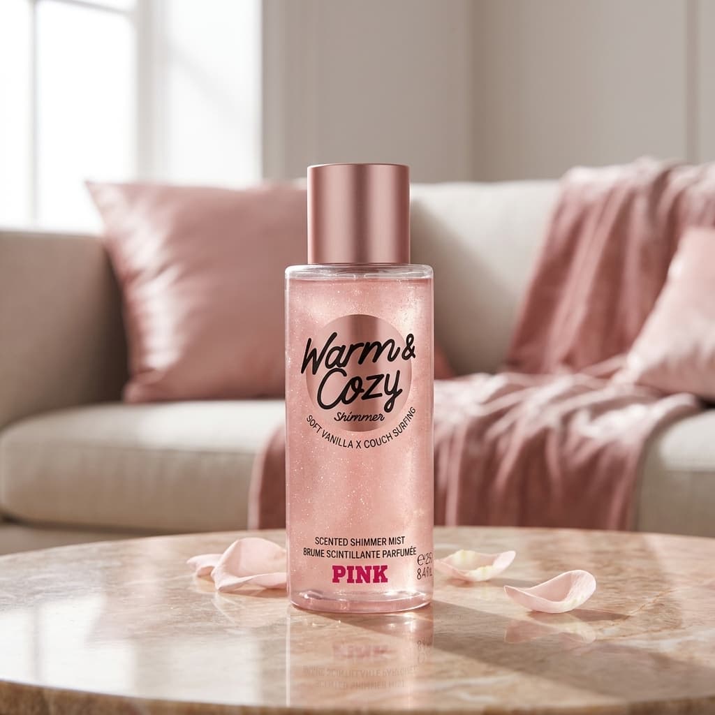 معطر جسم فيكتوريا سيكريت بينك وارم اند كوزي شيمر سنتيد ميست 250 مل - 1